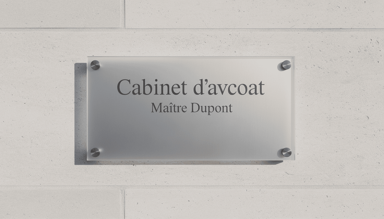 plaque professionnelle